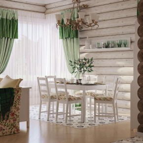 Комлект Вествик обеденный стол и четыре стула, массив сосны, цвет белый в Пуровске - purovsk.mebel-74.com | фото