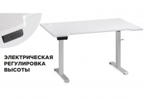 Компьютерный стол Маркос с механизмом подъема 140х80х75 белый / шагрень белая в Пуровске - purovsk.mebel-74.com | фото