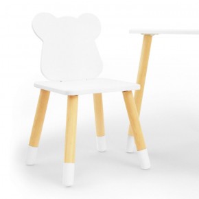Комплект детской мебели стол и два стула Мишутка (Белый/Белый/Береза) в Пуровске - purovsk.mebel-74.com | фото