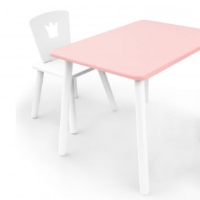 Комплект детской мебели стол и стул Корона (Розовый/Белый/Белый) в Пуровске - purovsk.mebel-74.com | фото