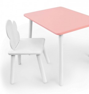 Комплект детской мебели стол и стул Облачко (Розывый/Белый/Белый) в Пуровске - purovsk.mebel-74.com | фото