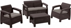 Комплект мебели Корфу сет (Corfu set) коричневый - серо-бежевый * в Пуровске - purovsk.mebel-74.com | фото