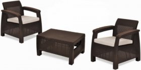 Комплект мебели Корфу Уикенд (Corfu Weekend) коричневый - серо-бежевый * в Пуровске - purovsk.mebel-74.com | фото