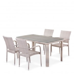 Комплект плетеной мебели T256C/Y376C-W85 Latte (4+1) + подушки на стульях в Пуровске - purovsk.mebel-74.com | фото