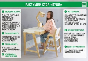 Комплект растущий стол и стул с чехлом 38 попугаев «Вуди» (Белый, Белый, Клетка) в Пуровске - purovsk.mebel-74.com | фото