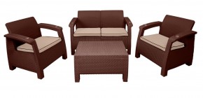 Комплект уличной мебели Yalta Premium Terrace Set (Ялта) шоколадый (+подушки под спину) в Пуровске - purovsk.mebel-74.com | фото