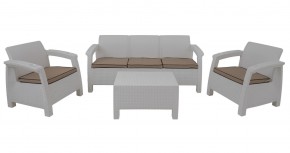 Комплект уличной мебели Yalta Premium Terrace Triple Set (Ялта) белый (+подушки под спину) в Пуровске - purovsk.mebel-74.com | фото