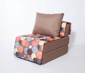 Кресло-кровать бескаркасное Харви (коричневый-геометрия браун) в Пуровске - purovsk.mebel-74.com | фото