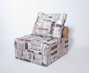 Кресло-кровать-пуф бескаркасное Прайм (Газета) в Пуровске - purovsk.mebel-74.com | фото