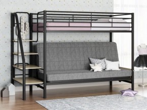 Кровать двухъярусная с диваном "Мадлен-3" (Черный/Серый) в Пуровске - purovsk.mebel-74.com | фото